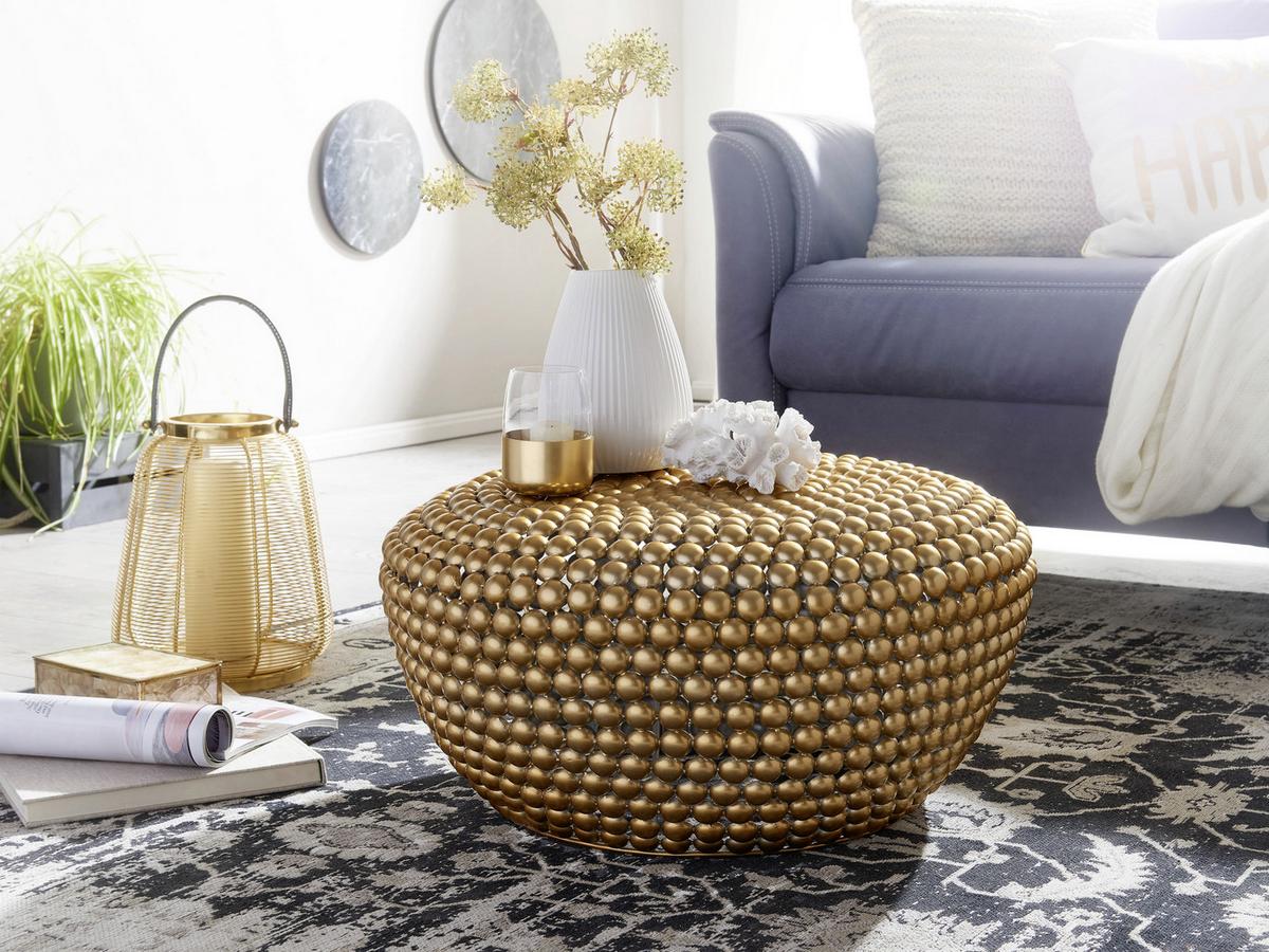 Couchtisch Aluminium Goldfarben D: 60 Cm - Goldfarben, MODERN, Metall (60/60/30cm) - MID.YOU