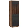Vitrine Forn Glass-Door Cabinet - Eichefarben/Schwarz, Design, Glas/Holzwerkstoff (64/200,5/42,5cm)