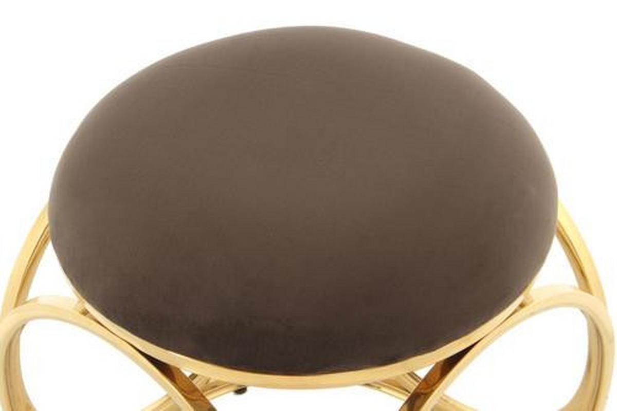 Hocker Whitney 325 Goldfarben/Taupe B: 40 cm - Taupe/Goldfarben, Design, Textil/Metall (40/49/40cm) - Kayoom
