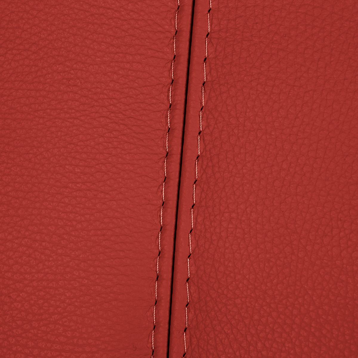 2-Sitzer-Sofa Comodo Echtleder Rot B: 164 cm - Silberfarben/Rot, Design, Leder (164/90/88cm) - Livetastic