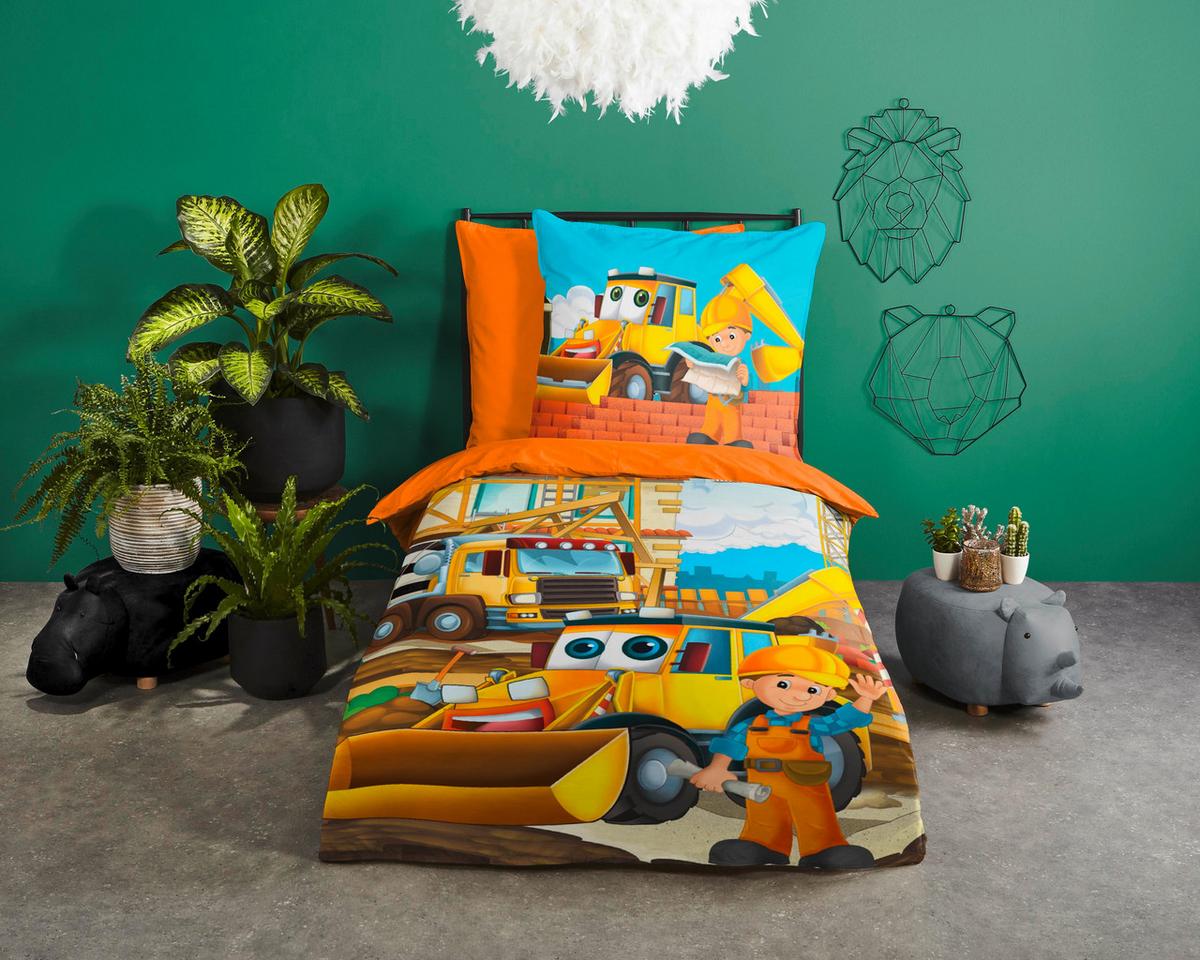 Jugendbettwäsche Building Multicolor 135x200cm - Multicolor, Design, Textil (135/200cm)