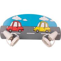 Kinderwandleuchte 5223208 Autos 2-Fl - Blau/Gelb, Basics, Holzwerkstoff/Kunststoff (18/45/16cm)