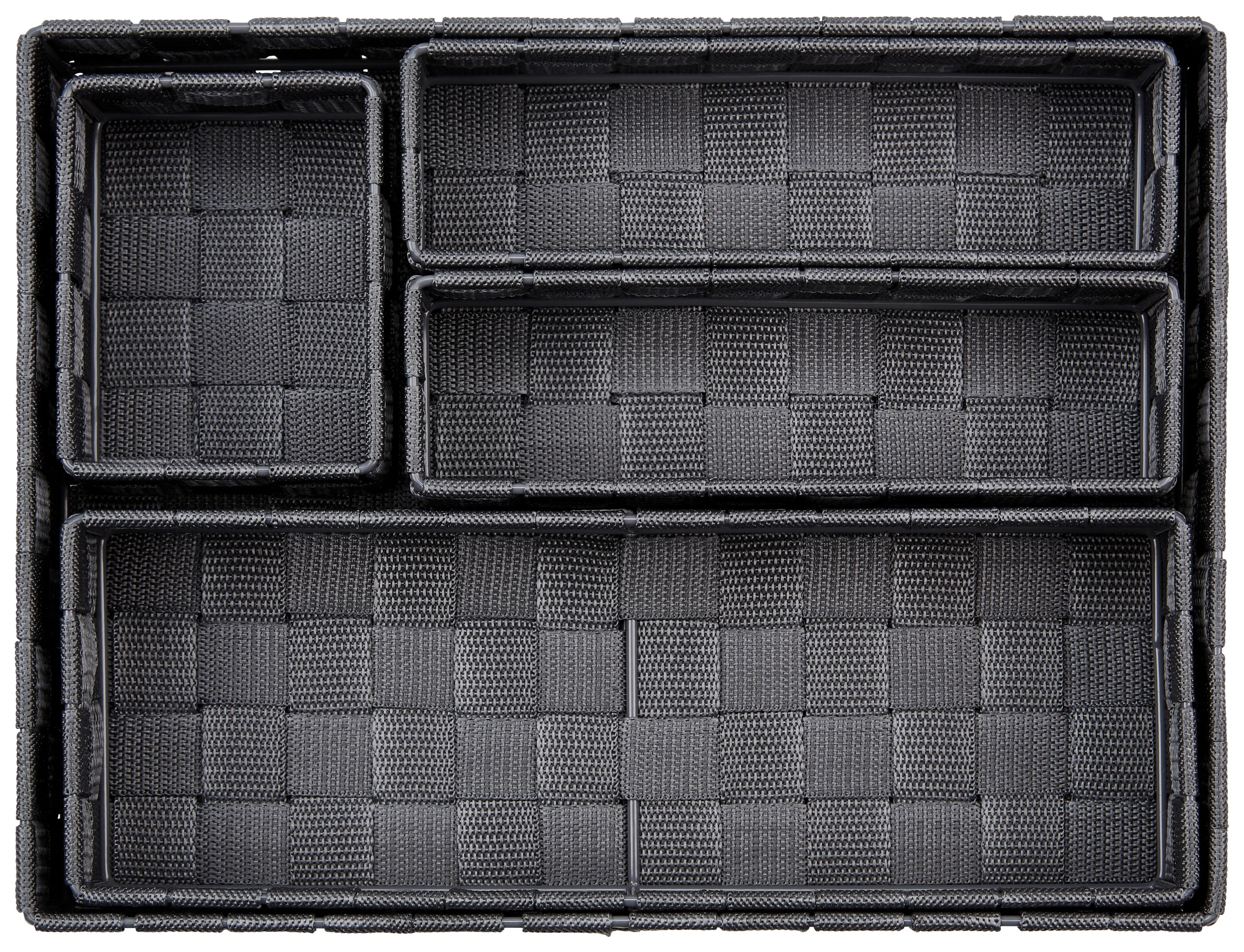 Schubladenteiler Carolus 5er-Set Kunststoff Dunkelgrau - Dunkelgrau, Basics, Kunststoff - Ondega