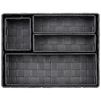 Schubladenteiler Carolus 5er-Set Kunststoff Dunkelgrau - Dunkelgrau, Basics, Kunststoff - Ondega