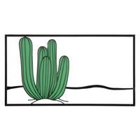 Wanddeko Cactus Grün, Schwarz B: 60 cm - Schwarz/Grün, Basics, Metall (60/33/1.30cm)