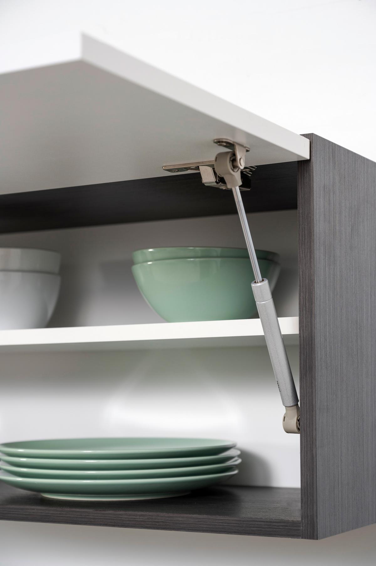 Küchenzeile Premium Mit Geräte 280 Cm Grau/weiß + Kochinsel - Weiß/Grau, Basics, Holzwerkstoff (280/160cm) - Respekta