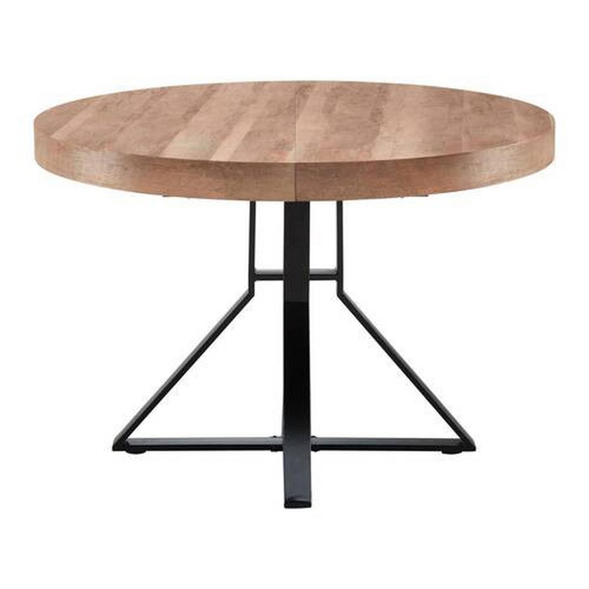 Rozkládací jídelní stůl LOUNA 120-160 cm - černá/barvy dubu, Moderní, kov (120-160/120/76cm) - Bessagi Home