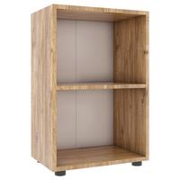 Regál na šanóny Ulas š: 49 cm, dub medový - černá/medový dub, Moderní, kompozitní dřevo/plast (49/74/32cm) - MID.YOU