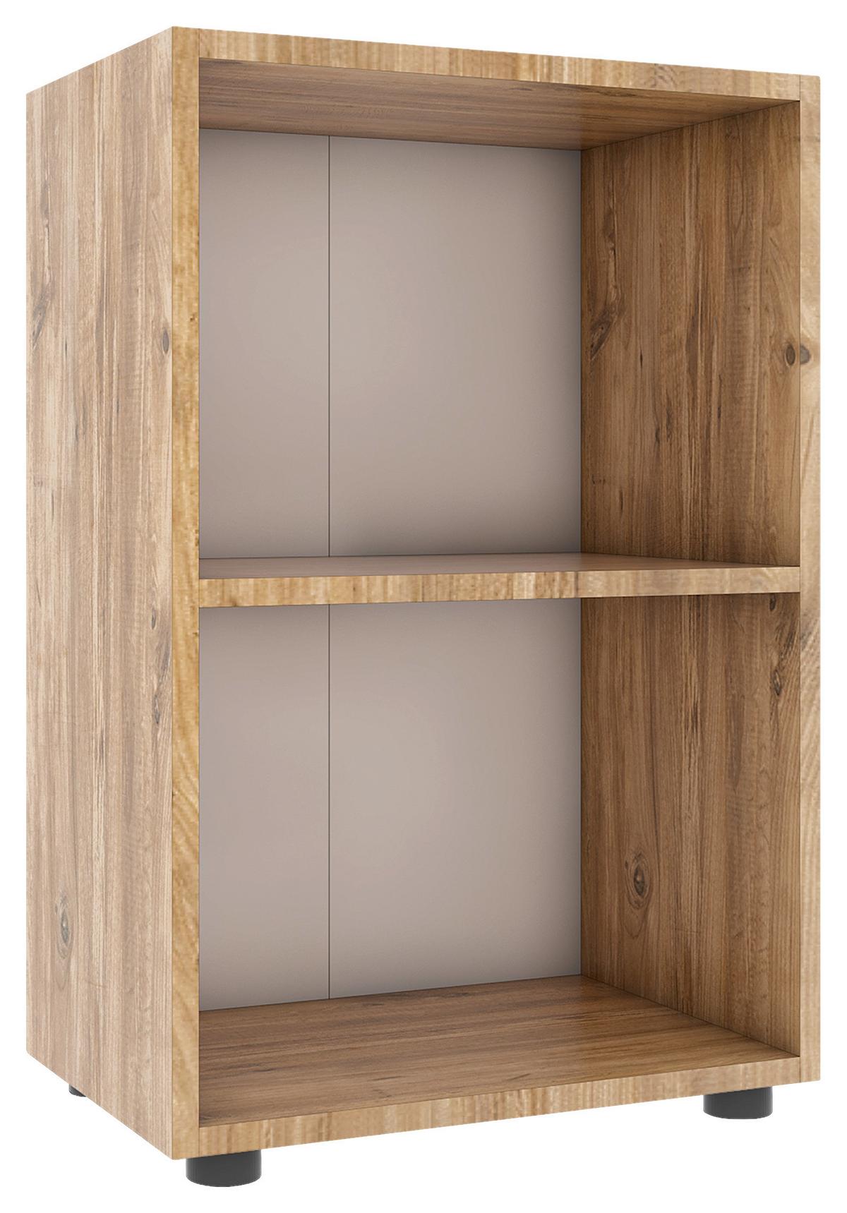 Regál na šanóny Ulas š: 49 cm, dub medový - černá/medový dub, Moderní, kompozitní dřevo/plast (49/74/32cm) - MID.YOU