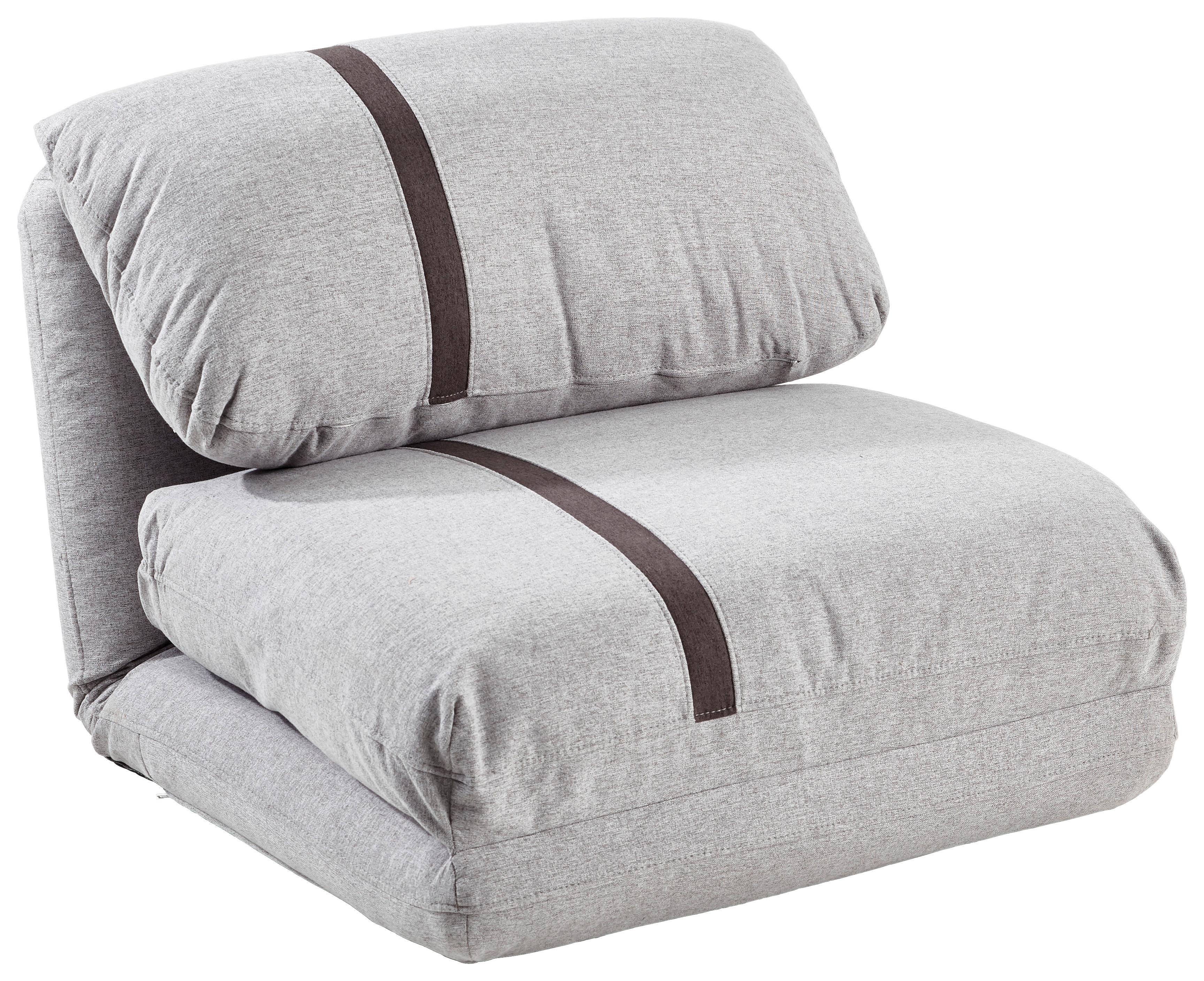 Schlafsessel Ausklappbar Alma Webstoff Grau - Dunkelgrau/Hellgrau, Design, Textil (78/58/82cm) - Livetastic