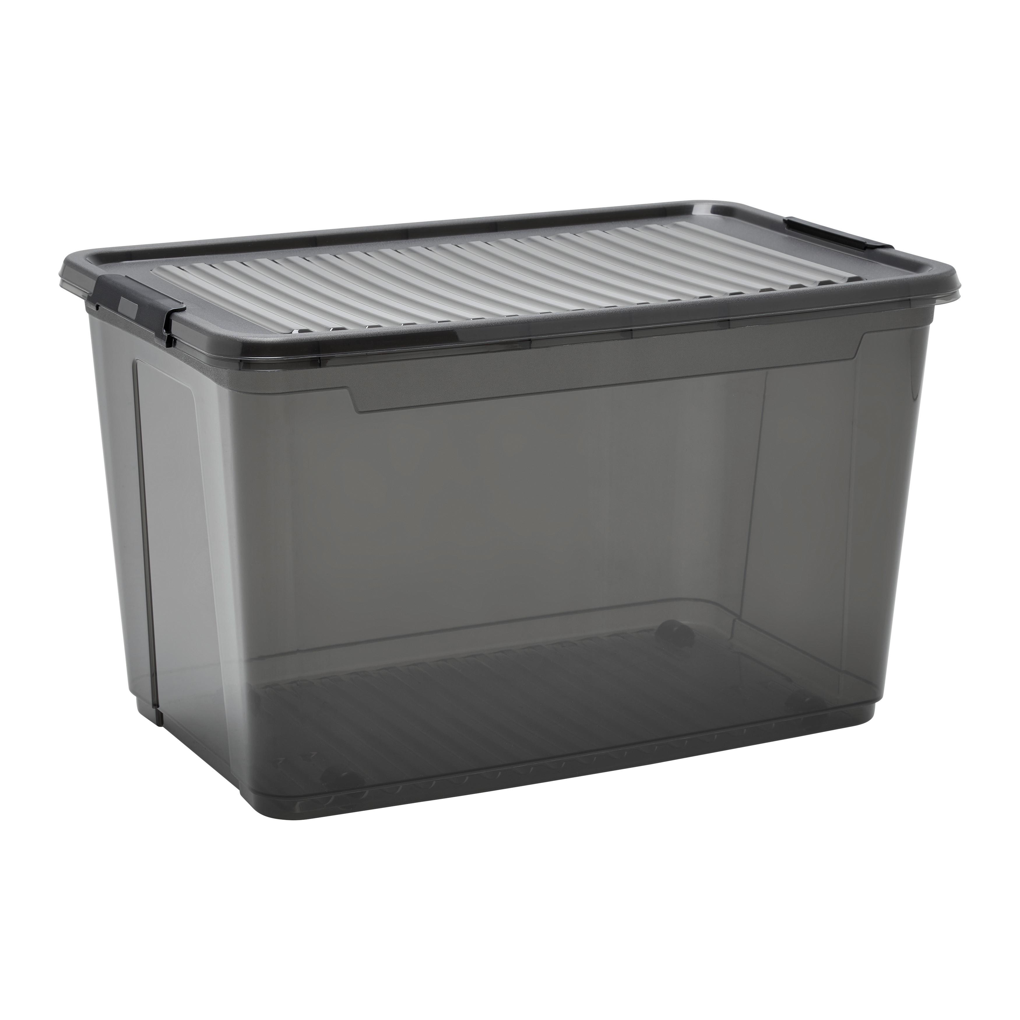 Box s vekom LEO -  56L - priehľadné, Modern, plast (59/38/35.5cm) - Mömax