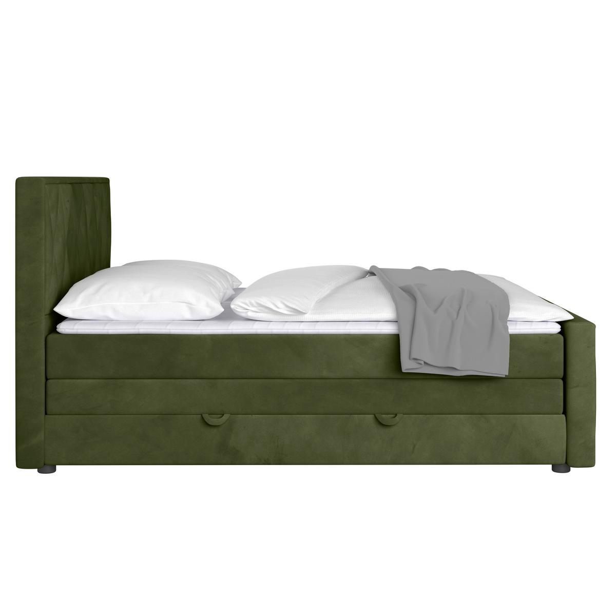 Boxspringbett mit Bettkasten Porto 180x200 cm Grün - Grün, MODERN, Holz/Kunststoff (180/200cm) - MID.YOU