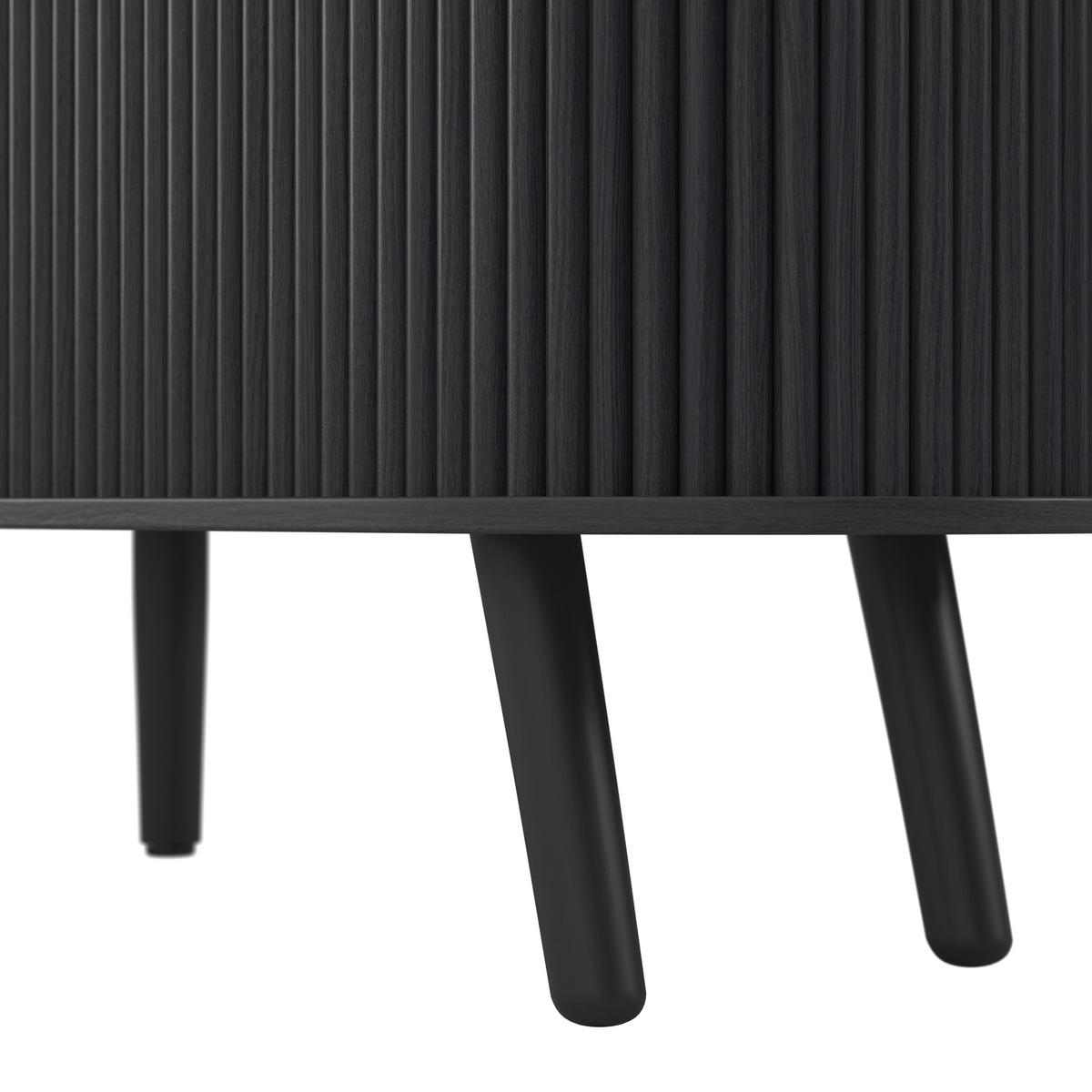 Komoda ENNIO čierna - čierna, Modern, drevo/kompozitné drevo (160/80/40cm) - Bessagi Home