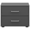 Nachtkästchen Smart II Anthrazit, 2 Laden, B: 50cm - Anthrazit/Silberfarben, KONVENTIONELL, Holzwerkstoff (50/37,7/35cm)