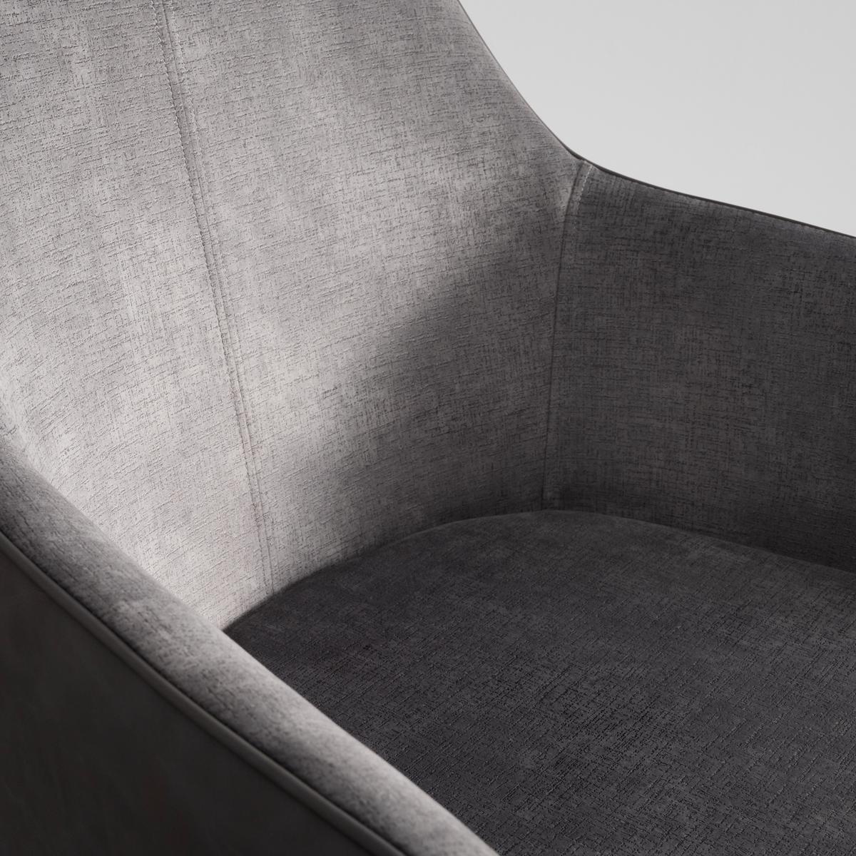 Stolička s podrúčkami DAJA tmavosivá - čierna/tmavosivá, Modern, kov/drevo (56/85/62cm) - Bessagi Home