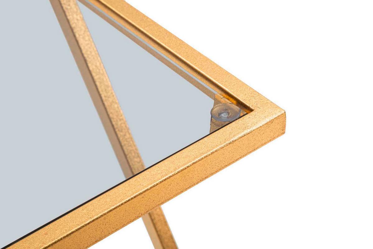 Couchtisch Set2pcs Goldfarben B: 40 Cm - Goldfarben, Basics, Glas/Metall (40/60/40cm)