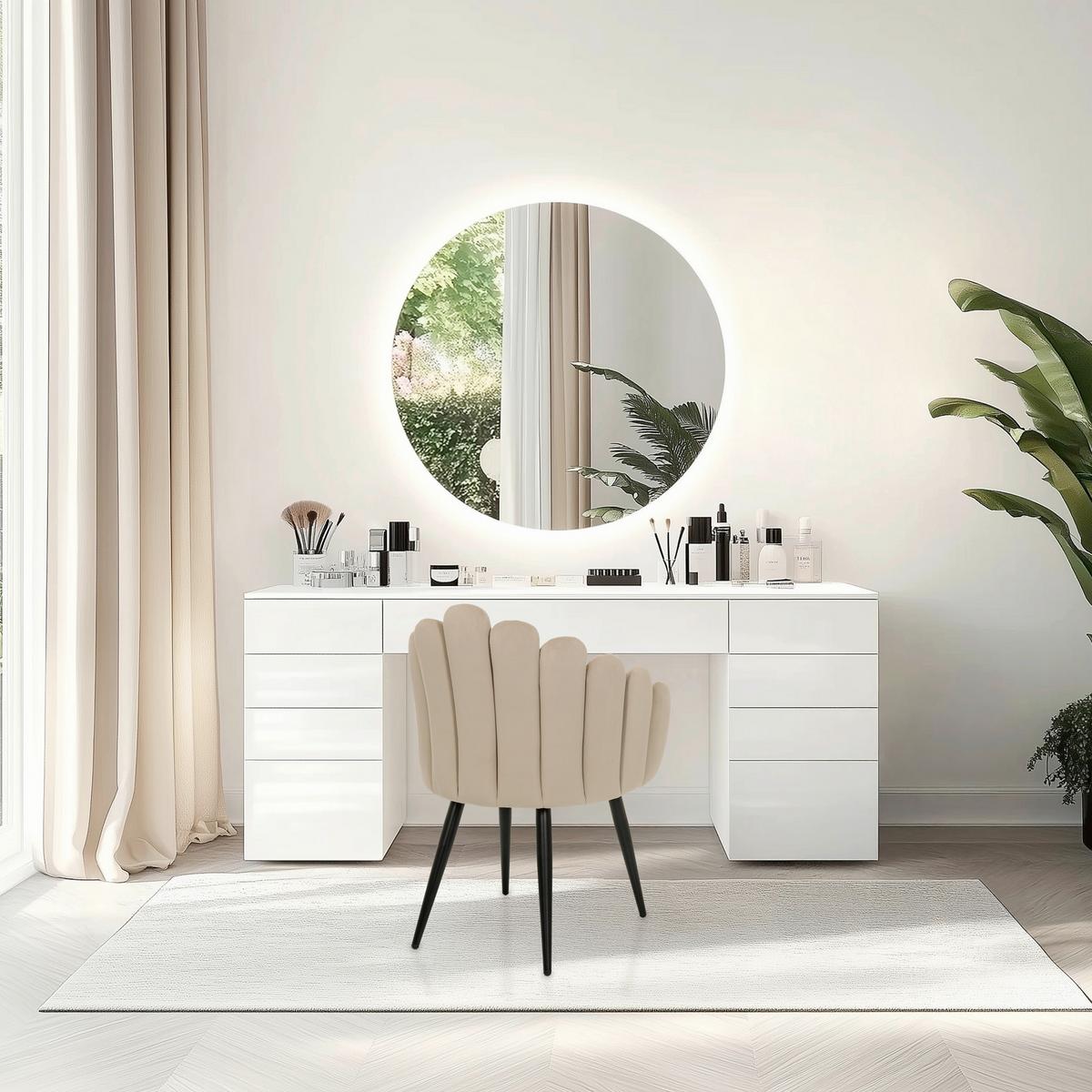 Armlehnstuhl Scallore Beige B: 63 cm - Beige/Schwarz, MODERN, Textil/Metall (63/84/56cm) - MID.YOU