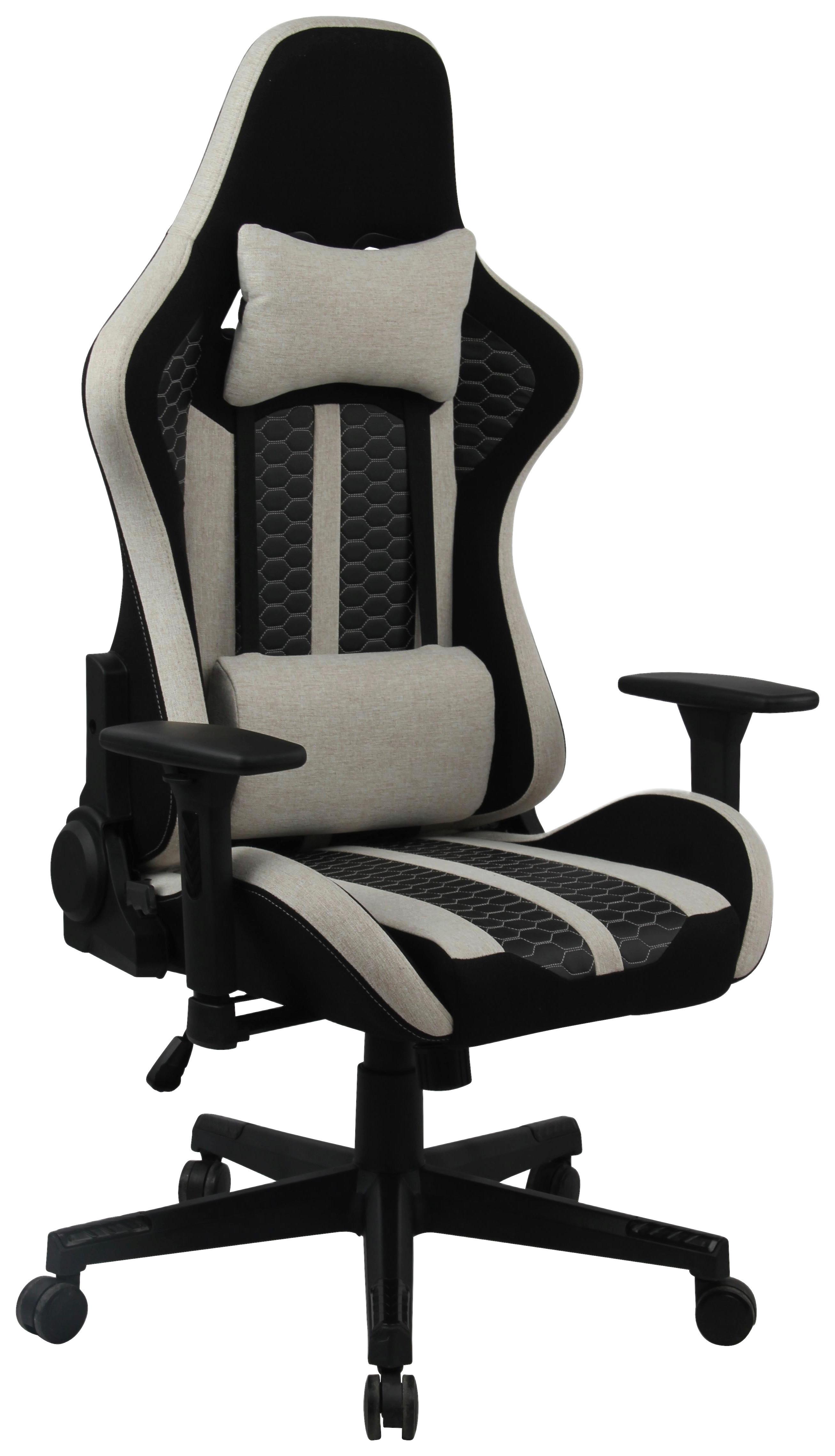 Chefsessel Carlos Schwarz/Beige B: 63 cm - Beige/Schwarz, Trend, Kunststoff/Textil (63/114/62cm)