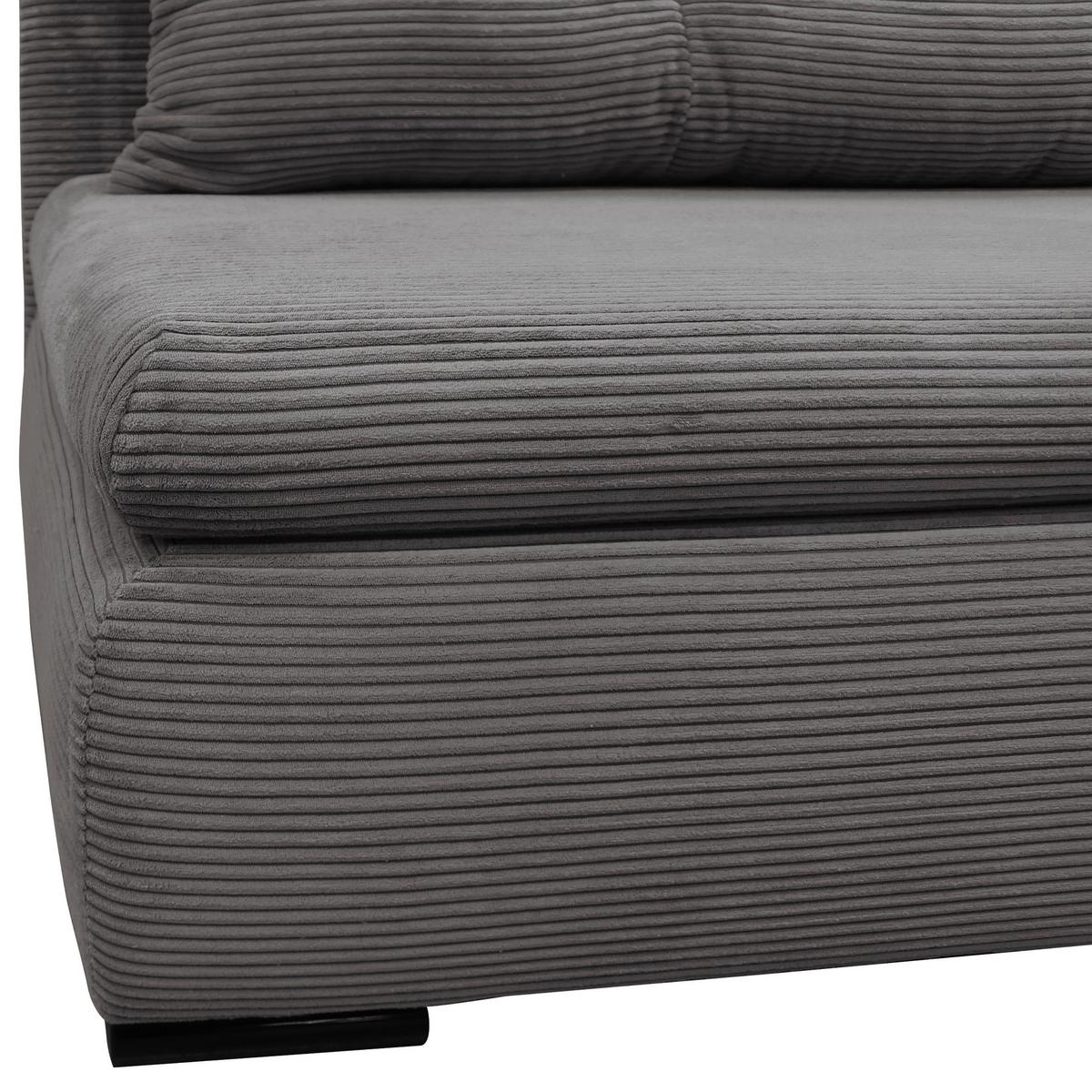 Schlafsofa mit Bettkasten Yellow B: 154 cm Cord Grau - Schwarz/Grau, Design, Textil (154/93/85cm) - MID.YOU