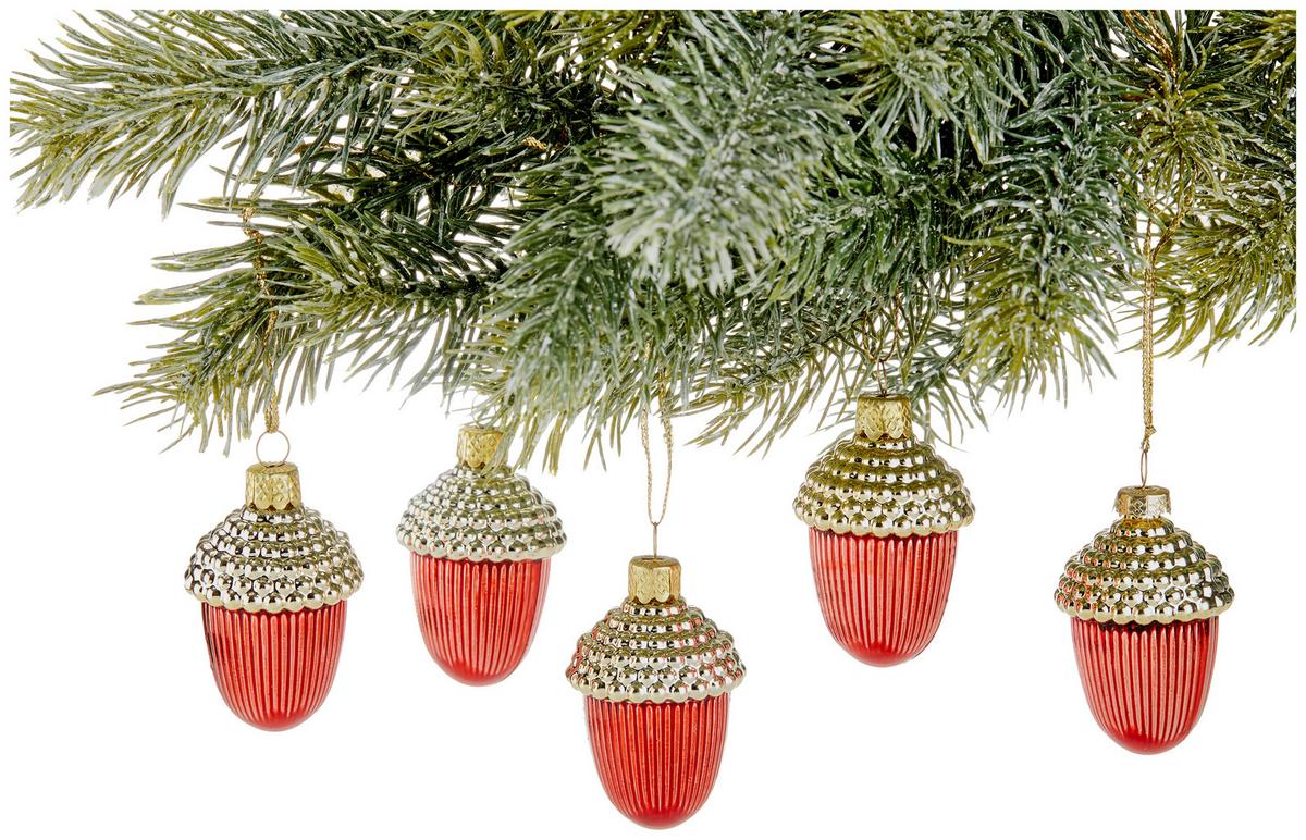 Karácsonyfadísz Eichel - magenta/piros, Basics, műanyag (5cm) - Ondega