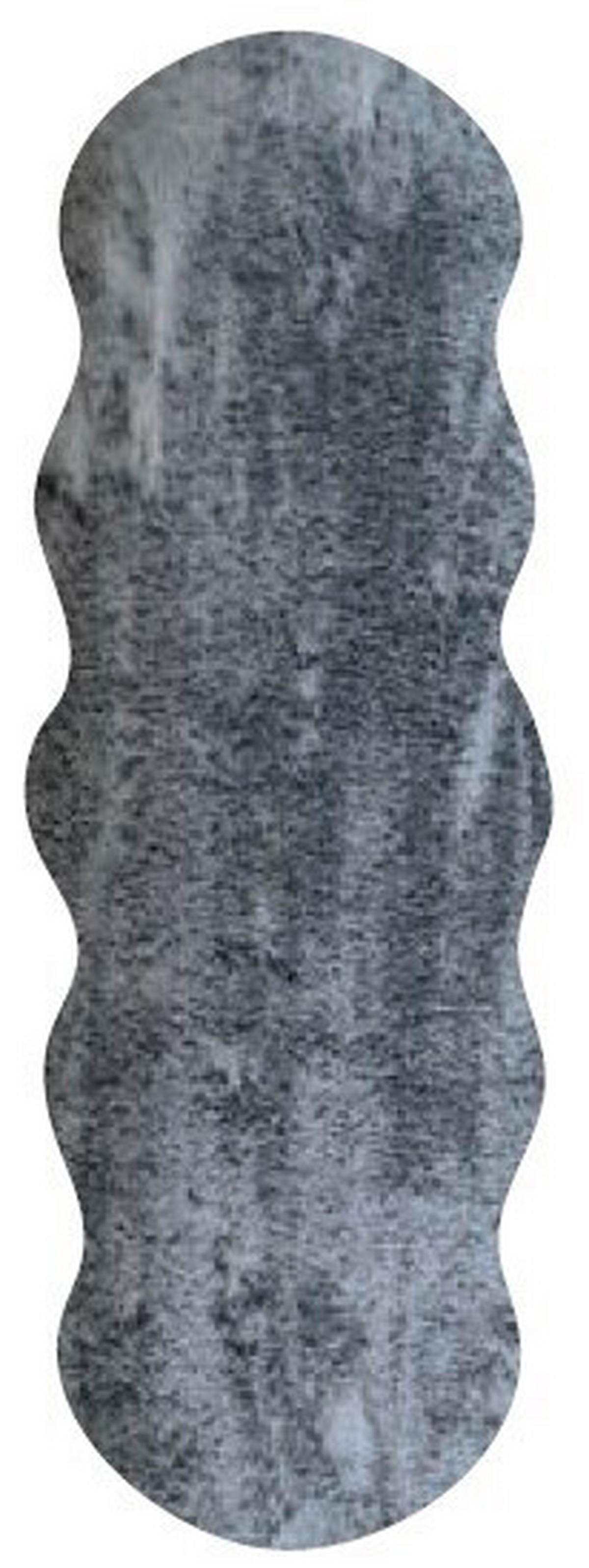 Fellteppich Misha Anthrazit 55x160 cm - Dunkelgrau/Anthrazit, MODERN, Textil (55/160cm) - Luca Bessoni