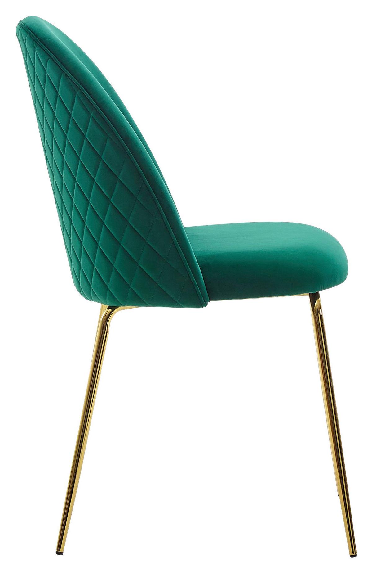Sada židlí zelená - zelená/barvy zlata, Moderní, kov/textil (53/86/50cm) - MID.YOU