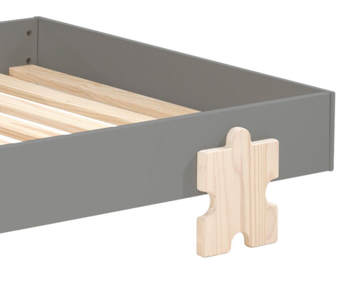 Postel pro děti a mládež MODULO šedá - barvy borovice/šedá, Moderní, dřevo/kompozitní dřevo (90/200cm) - MID.YOU
