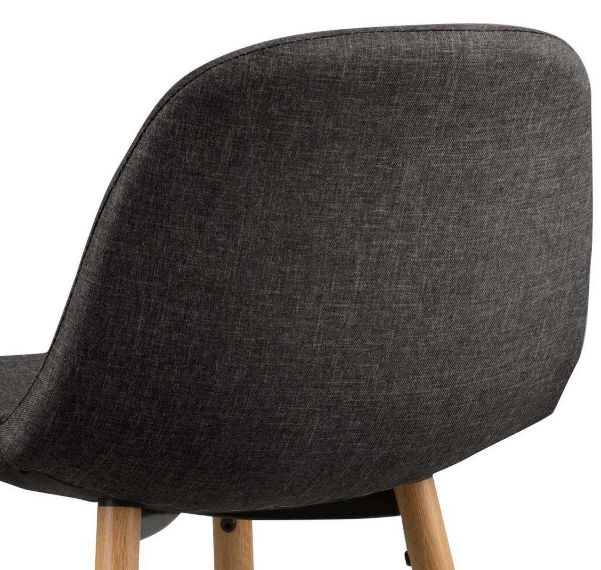 Barhocker mit Lehne Wilma Anthrazit/Eichefarben - Eichefarben/Anthrazit, Basics, Textil/Metall (46,6/101/51cm) - MID.YOU