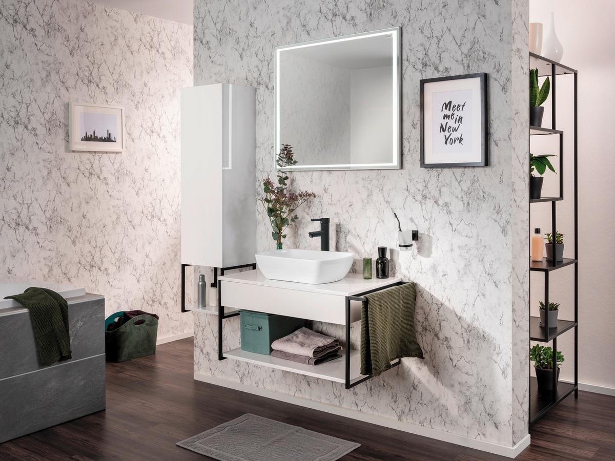 Aufsatzwaschbecken New York Bht: 50x12,5x31,5 Cm Weiß - Weiß, MODERN, Keramik (50/12,5/31,5cm) - MID.YOU