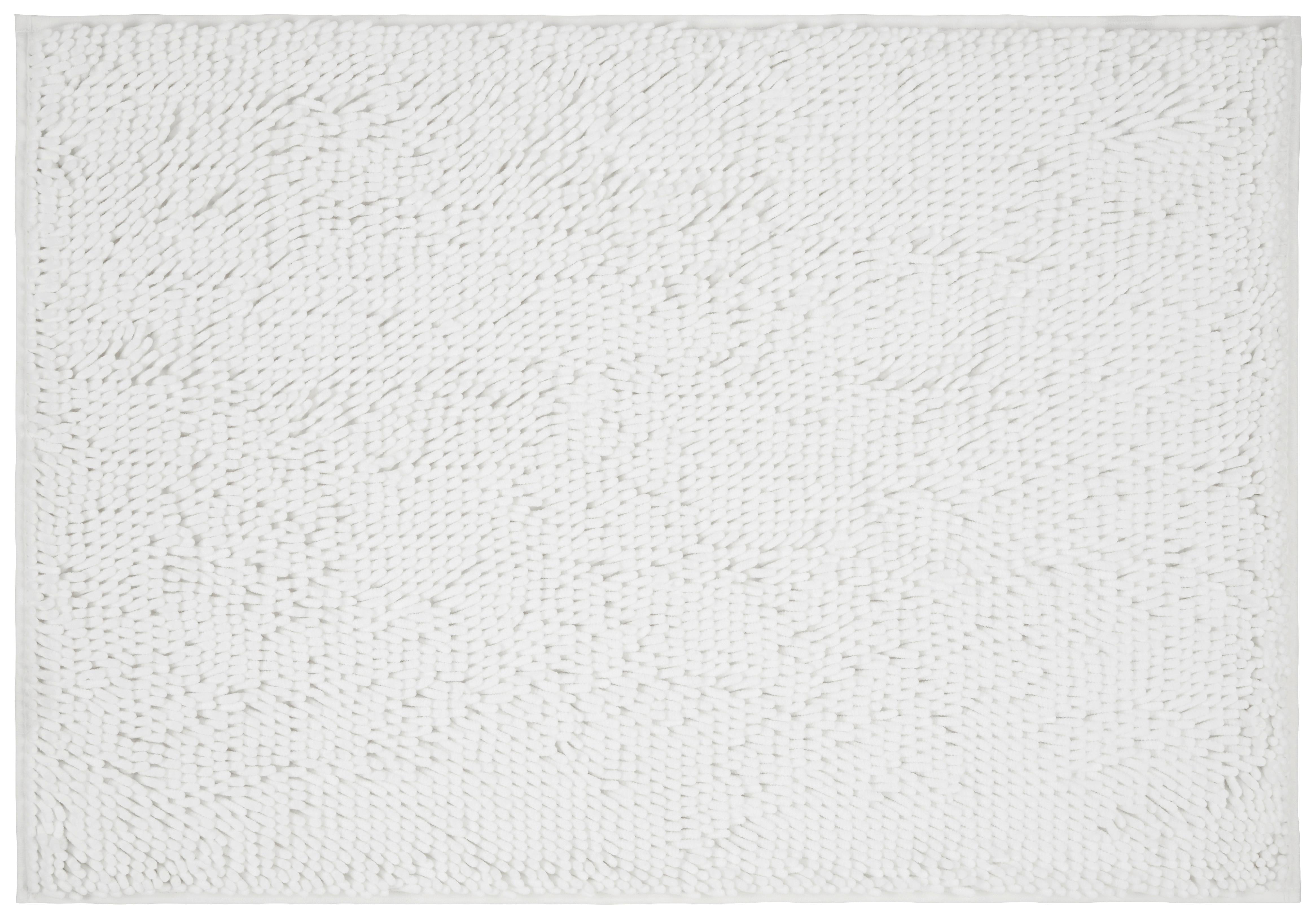 Badematte Liliane Weiß 70x120 cm Rutschhemmend - Weiß, KONVENTIONELL, Textil (70/120cm) - Ondega