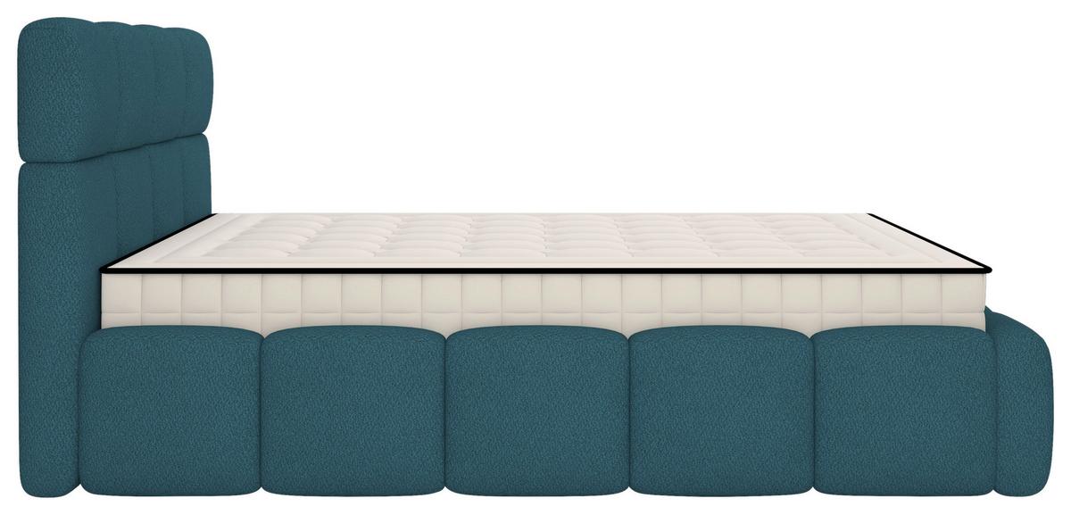 Polsterbett Cloudy M. Matratze Türkis, Lf: 140x200 Cm - Türkis/Grau, Trend, Holz/Holzwerkstoff (140/200cm) - Luca Bessoni