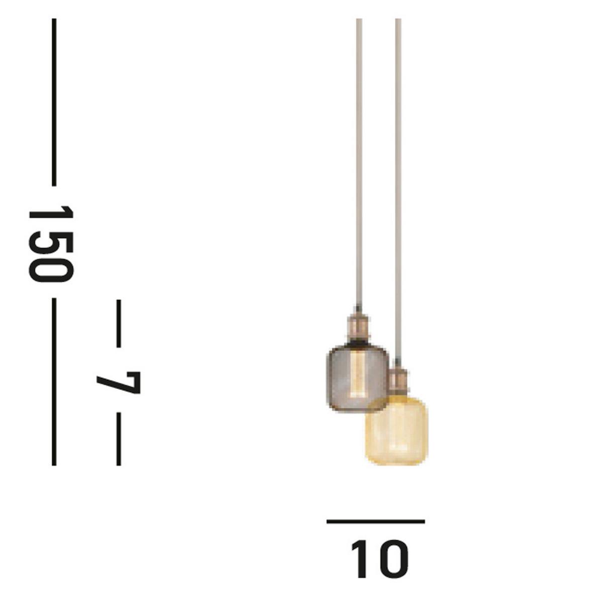 Pendelleuchte 7461cu Suspension - Kupferfarben, KONVENTIONELL, Metall (9,8/300cm)