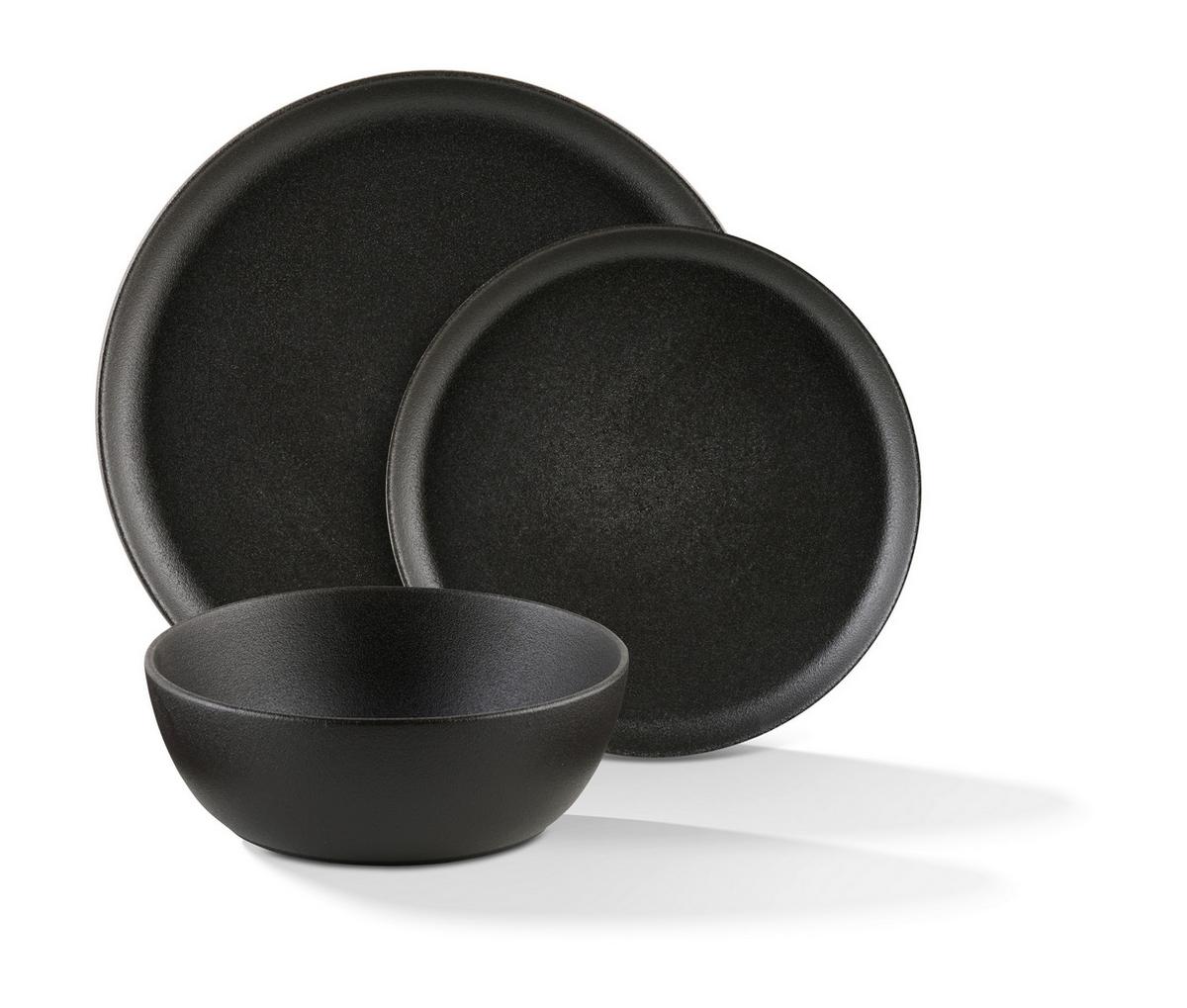 Jedálenský servis MICHAEL, 12-dielna - čierna, Lifestyle, keramika - Mömax