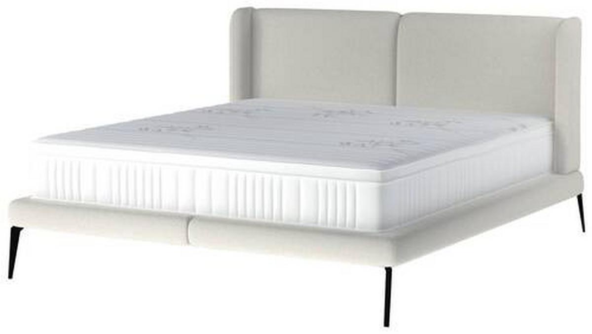 Polsterbett +matratze 180x200 Tessina Now Or Never Weiß - Creme/Schwarz, MODERN, Textil (180/200cm) - Livetastic