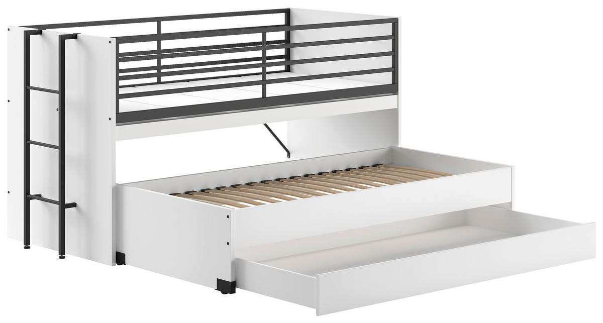 Hochbett Sam - Weiß, MODERN, Holzwerkstoff (90/200cm) - Vipack