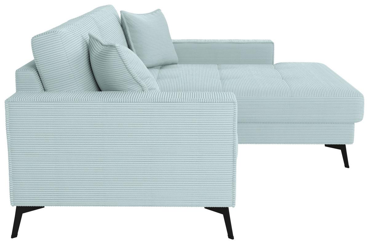 Ecksofa Ted Hellblau S: 228x174 Cm - Salbeigrün/Schwarz, Trend, Textil (228/174cm)