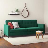 Schlafsofa Hannover Dunkelgrün, mit Schlaffunktion - Dunkelgrün/Schwarz, Basics, Textil (203/82/83cm) - Livetastic