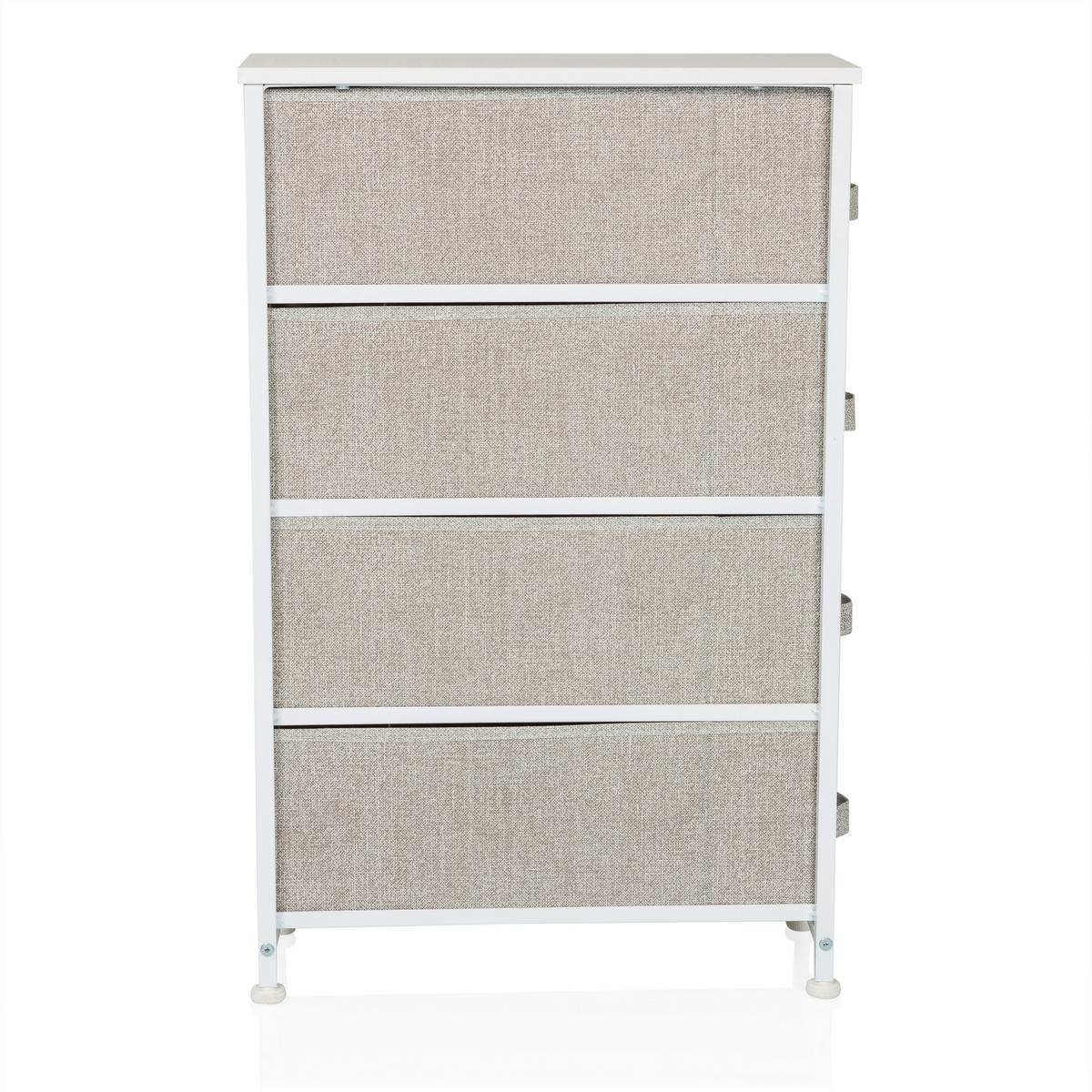 Kommode Foldress S Grau B: 20 Cm - Weiß/Grau, MODERN, Textil (20/76/48cm) - MID.YOU