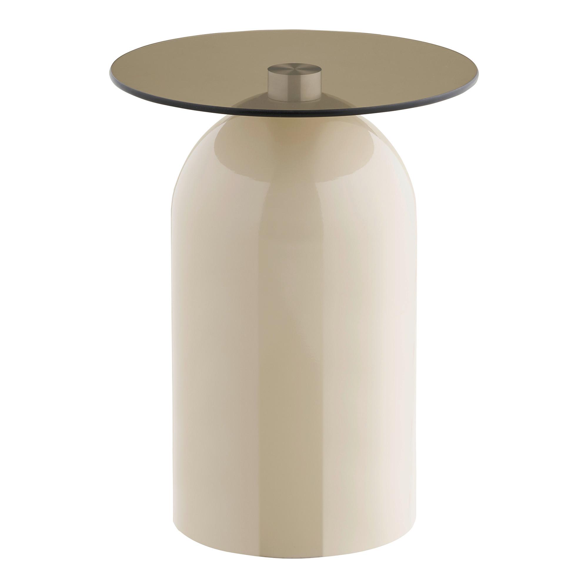 Beistelltisch Ravello Beige B: 40cm - Beige, Design, Glas/Metall (40/40/52cm) - MID.YOU