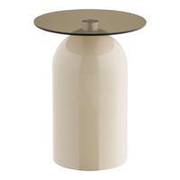 Beistelltisch Ravello Beige B: 40cm - Beige, Design, Glas/Metall (40/40/52cm) - MID.YOU