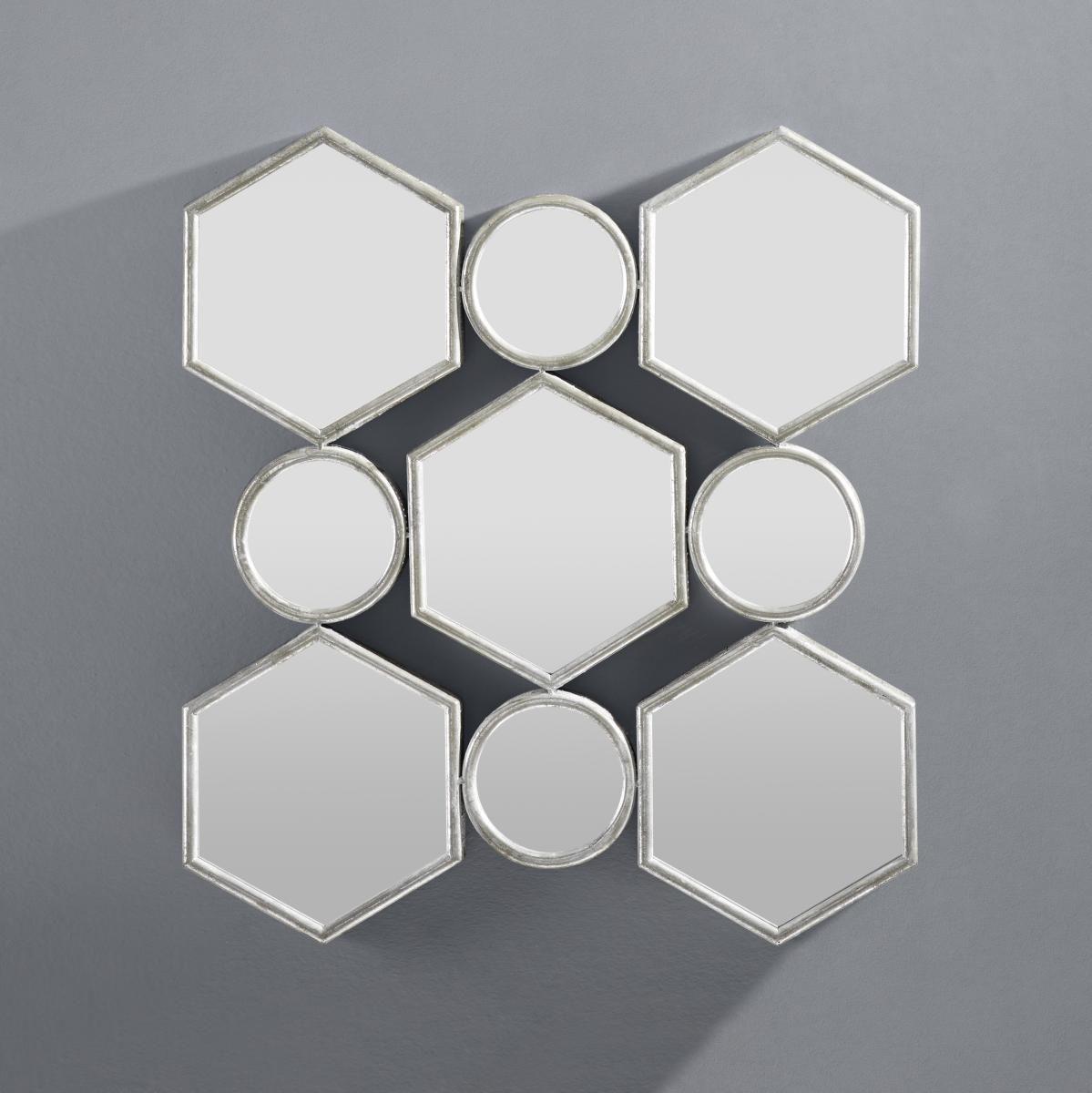 Zrcadlo BENI stříbrná antik - barvy stříbra, Moderní, kov/kompozitní dřevo (88/85,5/6,5cm) - Bessagi Home