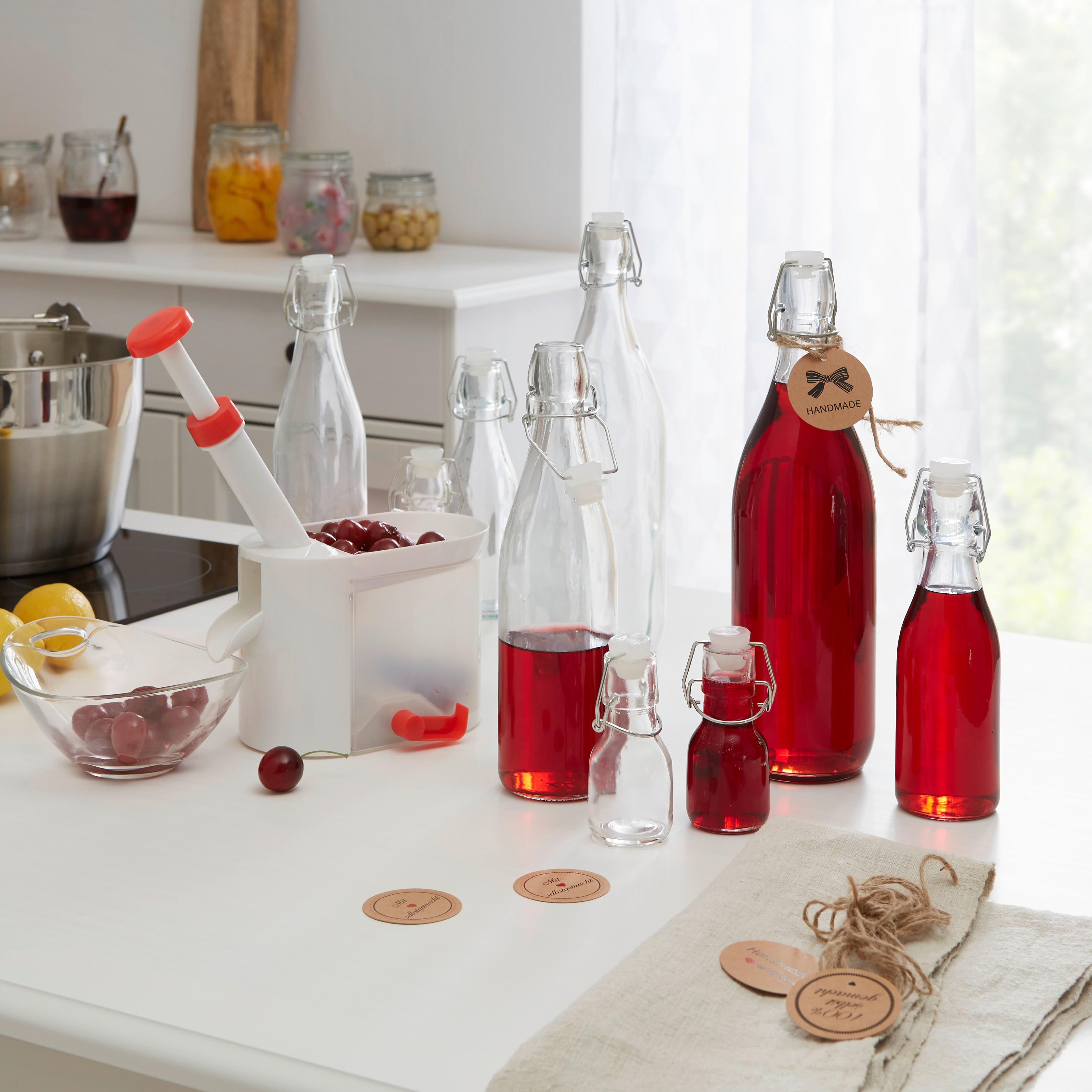 Universalflasche Irinai ca. 0,5 L mit Bügelverschluss - Klar, KONVENTIONELL, Glas/Metall (7/27cm) - Luca Bessoni