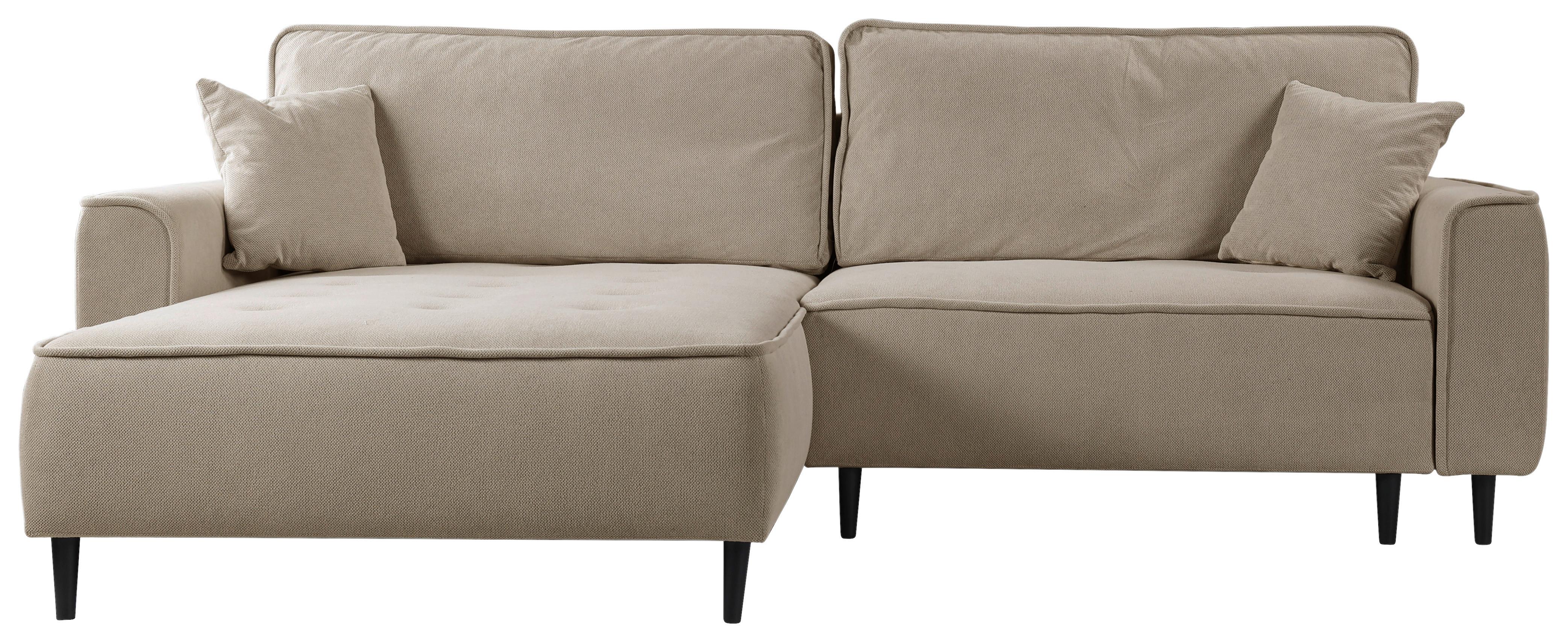 Ecksofa Blues Cappuccino/Schwarz, 183 cm - Schwarz/Cappuccino, Design, Textil (183/263cm) - MID.YOU
