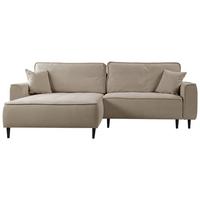 Ecksofa Blues Cappuccino/Schwarz, 183 cm - Schwarz/Cappuccino, Design, Textil (183/263cm) - MID.YOU