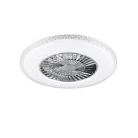 Deckenventilator Harstad Weiß Chromfarben Transparent - Chromfarben/Transparent, Trend, Kunststoff (60/18cm)