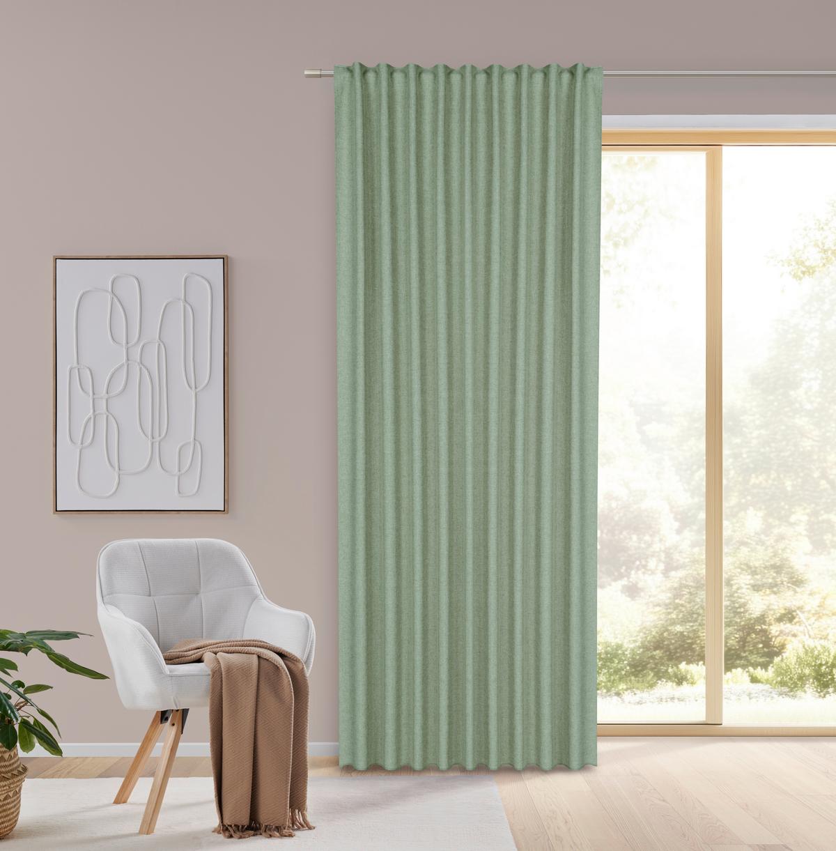 HOTOVÝ ZÁVĚS ULRICH -EXT- -TOP- - zelená, textil (135/245cm) - Modern Living