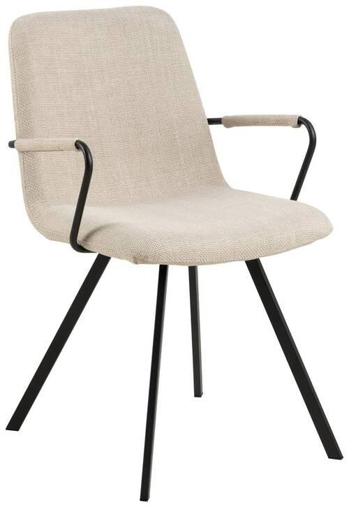 Židle s područkami béžová - černá/béžová, Design, kov/textil (55,5/85/50,5cm) - MID.YOU