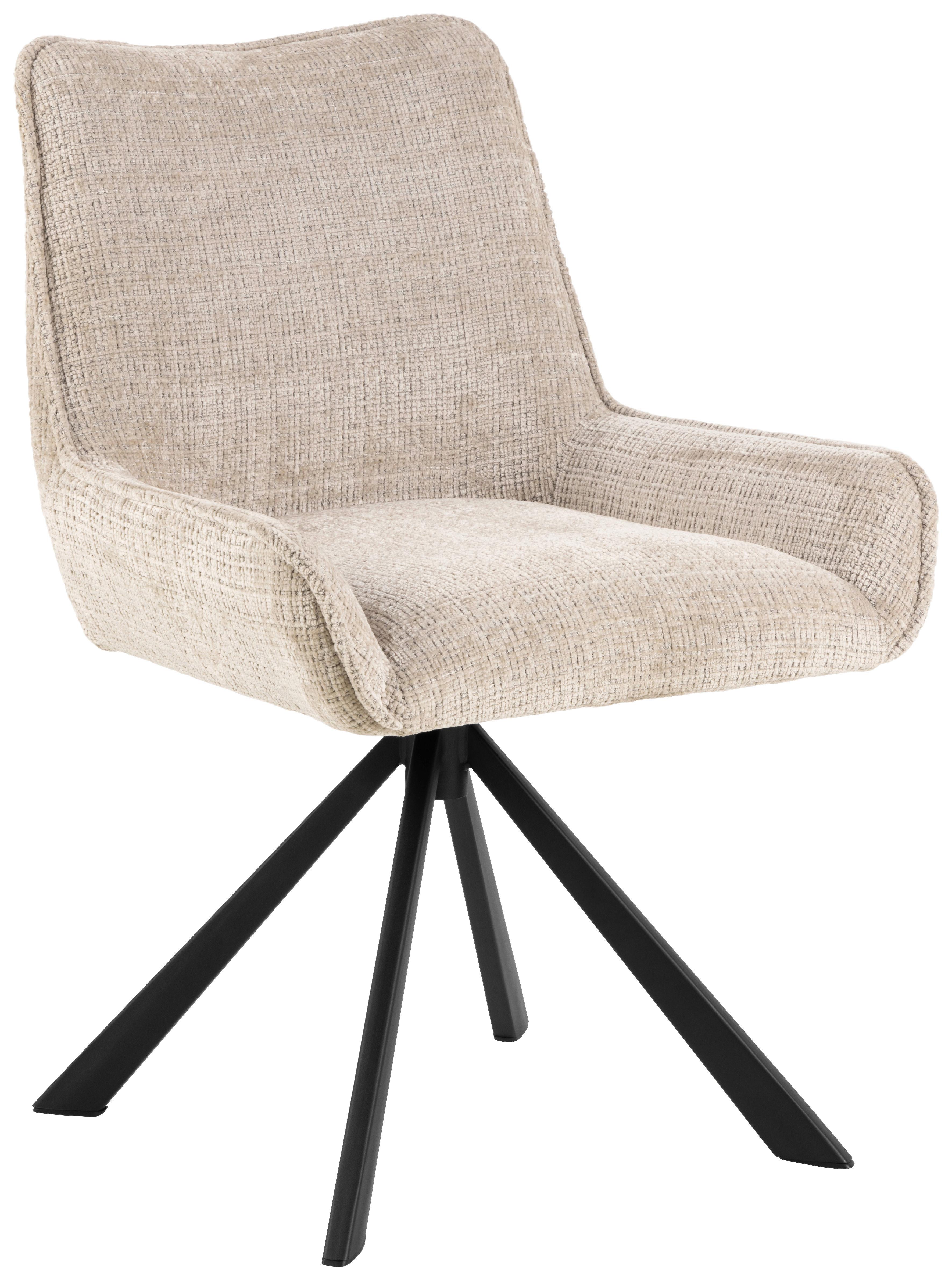 STOLIČKA EDDIE - čierna/béžová, Trend, kov/textil (59/81/56cm) - MID.YOU