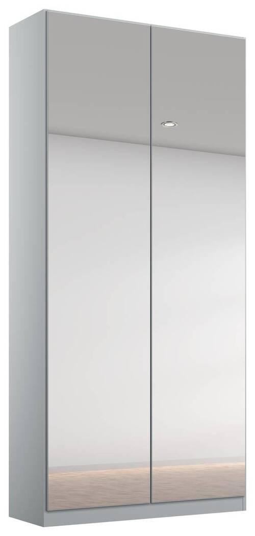 Skříň S Otočnými Dveřmi Alabama - světle šedá/barvy hliníku, Moderní, kompozitní dřevo (91/229/54cm)