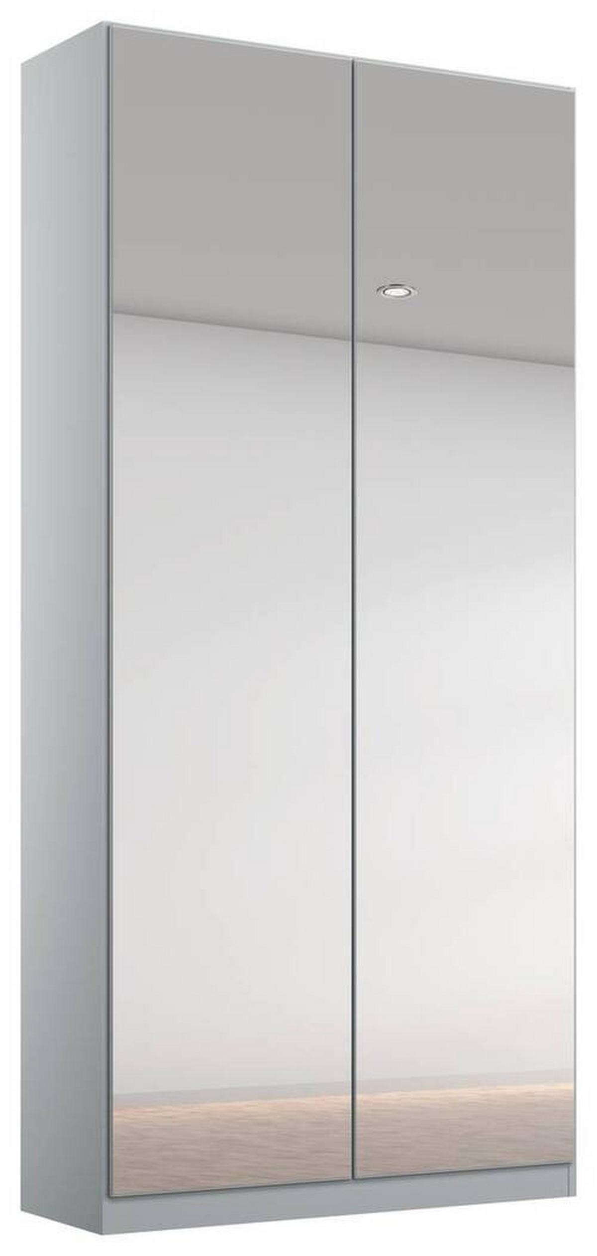 ŠATNÍ SKŘÍŇ S OTOČNÝMI DVEŘMI ALABAMA - barvy stříbra/světle šedá, Moderní, kompozitní dřevo (91/229/54cm)
